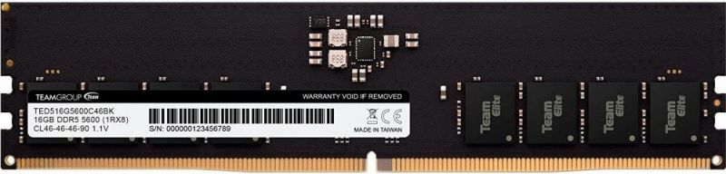Оперативная память 16GB 5600MHz DDR5 Team Group ELITE PC5-44800 CL46 TED516G5600C4601