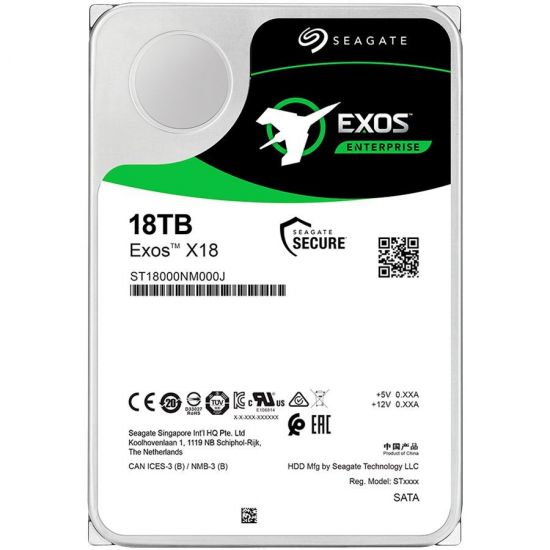 Корпоративный жесткий диск 18Tb Seagate EXOS X18 SATA3 3,5" 256Mb 7200rpm ST18000NM000J