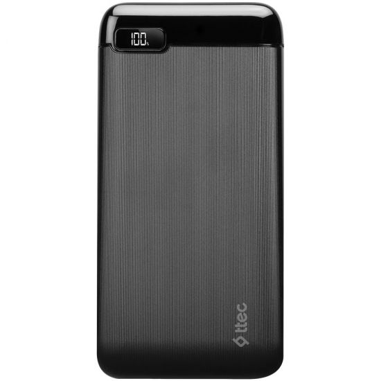 ttec PowerSlim LCD 10000 mAh Powerbank, Black (2BB183S)