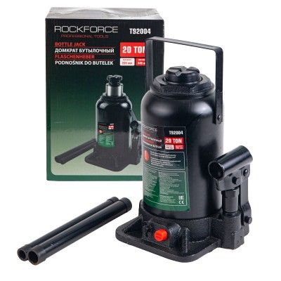 Домкрат бутылочный 20т (высота подхвата - 235мм, высота подъема - 445мм, ход штока - 145мм ROCKFORCE RF-T92004D 28068