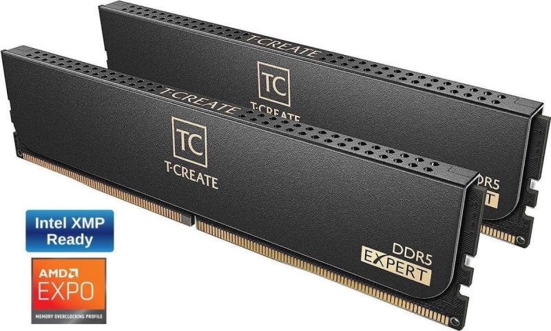 Оперативная память 32GB Kit (2x16GB) 6000MHz DDR5 Team Group EXPERT PC5-48000 Алюминиевый радиатор Black CTCED532G6000HC38ADC01