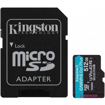 Карта памяти MicroSD, Kingston Canvas Go! Plus, 512GB, SDCG3/512GB, Class 10, UHS-I, R170/W90