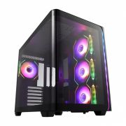 Кейс M580-BP, Panoramic ATX Mid Tower, ATX(BTF), M-ATX, Mini-ITX, USB3.0 x 2, Type-C, Curved Glass, Black