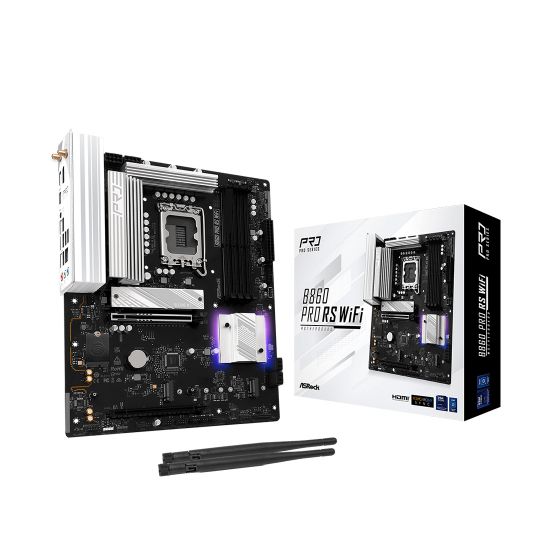 Материнская плата ASRock B860 PRO RS LGA1851 4xDDR5 4xSATA 3xM.2 1xHDMI 1xDP 1xPCIe5x16.0 1xPCIe4.0x16 16xUSB ATX
