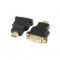 Переходник HDMI <-> DVI Cablexpert A-HDMI-DVI-3, 19M/25F, золотые разъемы, пакет, черный