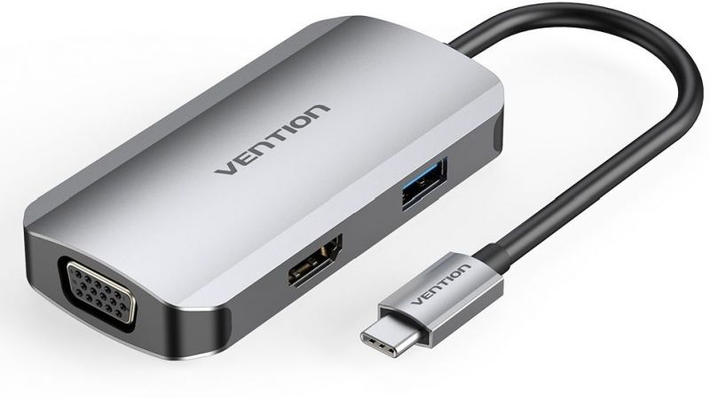 Док-станция Vention USB-C to HDMI/VGA/USB3.0/PD