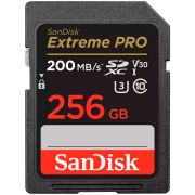SanDisk Extreme PRO 256GB SDXC Memory Card + 2 years RescuePRO Deluxe up to 200MB/s & 140MB/s Read/Write speeds, UHS-I, Class 10, U3, V30