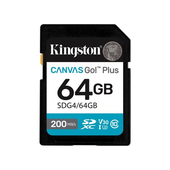 Карта памяти Kingston SDG4/64GB Canvas Go Plus Gen4 C10 UHS-I U3 V30 64GB Карта памяти Kingston SDG4/64GB Canvas Go Plus Gen4 C10 UHS-I U3 V30 64GB