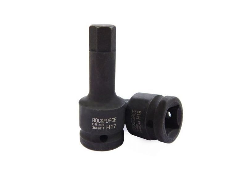Головка-бита 6-гранная ударная 19мм 3/4" (L-90мм) ROCKFORCE RF-2649019 5558