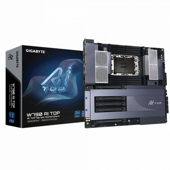 Сист.плата Gigabyte W790 AI TOP 1.0 2B, W790, LGA4677, 8xDDR5, 5 x PCI Express x16, 4 x M.2, 8 x SATA, Wi-Fi 7 BE200NGW