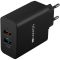 CANYON H-07 Universal 2xUSB AC charger (in wall) with over-voltage protection(1 USB with Quick Charger QC3.0), Input 100V-240V, Output USB/5V-2.4A QC3.0/5V-2.4A