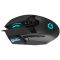 LORGAR Stricter 579, gaming mouse, 9 programmable buttons, Pixart PMW3336 sensor, DPI up to 12 000, 50 million clicks buttons lifespan, 2 switches, built-in display, 1.8m USB soft silicone cable, Matt UV coating with glossy parts and RGB lights with 4 LED