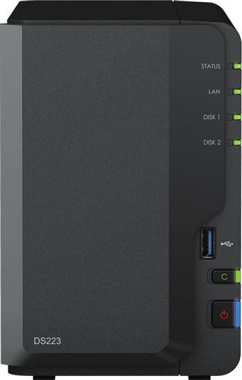 Сетевое оборудование Synology DS223 Сетевой NAS сервер 2xHDD для дома
