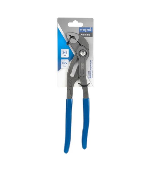 Пассатижи переставные сантехнические с кнопкой фиксации Cr-V 245мм, на блистере 60322 Sch-613U245