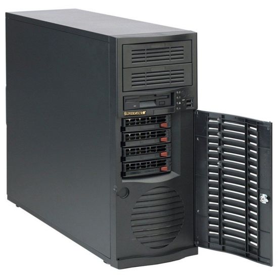 Supermicro Chassis SC733TQ-668B, Mid Tower, 4x 3.5" SAS/SATA Backplane for Hot-Swappable Drives, 2x 5.25" External HDD Drive Bays