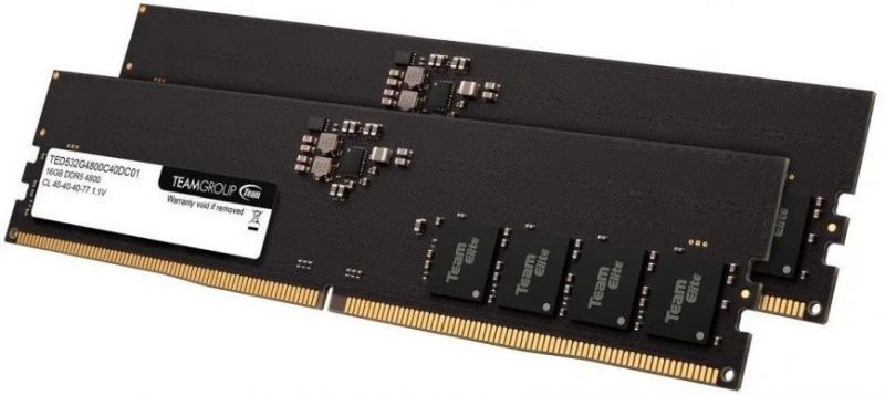Оперативная память 32GB Kit (2x16GB) 5200MHz DDR5 Team Group ELITE PC5-41600 CL42 TED532G5200C42DC01