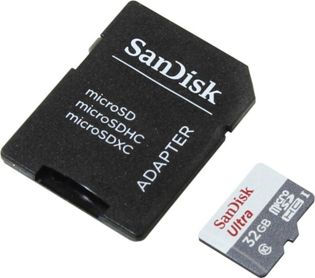 Карта памяти SanDisk Ultra Android microSDHC   SD Adapter 32GB 80MB/s Class 10