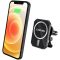 Magnetic car holder and wireless charger, C-15-01, 15W，Input: USB-C: 5V/2A, 9V/3A;Output: 5W, 7.5W, 10W, 15W;83*60*8.15mm,0.147kg,black