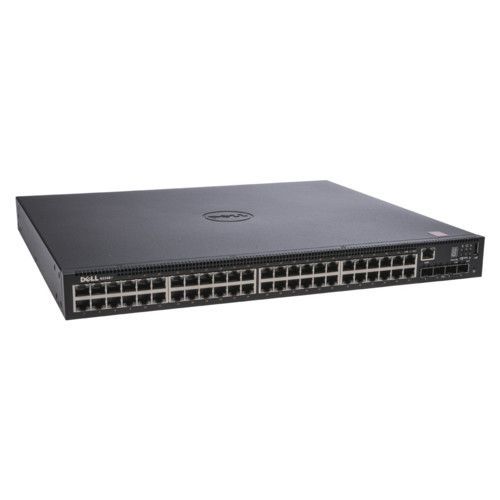 Switch Dell/N1548P, PoE+, 48x 1GbE + 4x 10GbE SFP+ fixed ports, Stacking, IO to PSU airflow, AC