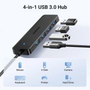 HUB UGREEN CM219 25851 USB 3.0 A 4 Ports Black  0.15M