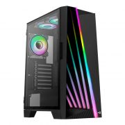 Компьютерный корпус Aerocool Mirage-G-BK-v2, ATX/Micro ATX, USB 2*3.0/1*2.0,HD-Audio+Mic, Кулер 3*12см ARGB, Без Б/П