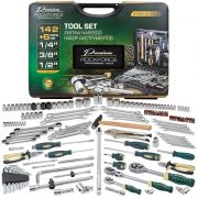 Набор инструментов в пластиковом кейсе (142+6 предметов) Rock FORCE RF-41421-5 GOLD 58287