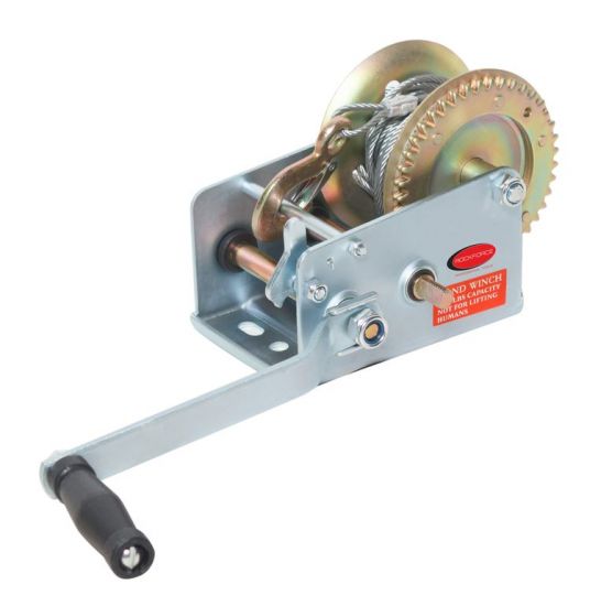 Лебедка ручная барабанная двухскоростная, 1300кг(стальной трос, диаметр троса-5мм, длина троса-10м ) ROCKFORCE RF-TRT1301C 26765