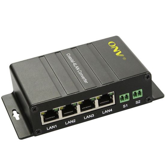 Конвертер активный ONV1C4E-3 <4x100Mbps Ethernet, 1xCoaxial Input/Output BNC port> <4x10/100Mbps auto-sensing RJ45 port,1xCoaxial Input/Output BNC port, до 300м>