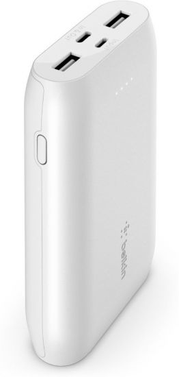 Портативное зарядное устройство Belkin 10000mAh, 15W Dual USB-A, USB-C, white, Портативное зарядное устройство Belkin 10000mAh, 15W Dual USB-A, USB-C, white,