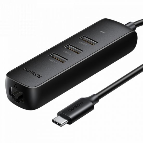 USB Hub Ugreen CM416 USB-C to 3*USB 3.0+RJ45 (100Mbps), 10917
