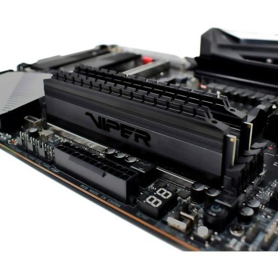 Модуль памяти Patriot Viper 4 Blackout, PVB416G300C6K, DDR4, DIMM, 16Gb, KIT, 2x8Gb, 3000Mhz, CL16