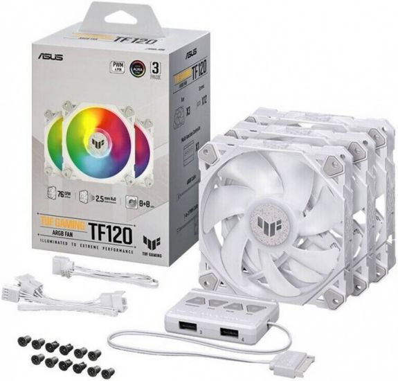 Комплект вентиляторов ASUS TUF GAMING TF120 ARGB WHITE 3IN1