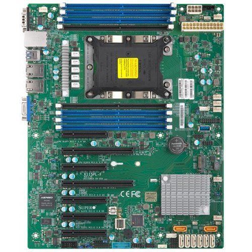 Серверная материнская плата SuperMicro X11SPL F Motherboard Single socket P (LGA 3647) supported, CPU TDP support 165W, 8 SATA3 (6Gbps) ports, 2 GbE LAN ports.
