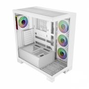 Кейс M540-WA, Panoramic ATX Mid Tower, ATX(BTF), M-ATX, Mini-ITX, USB3.0 x 2, Type-C, TG, White