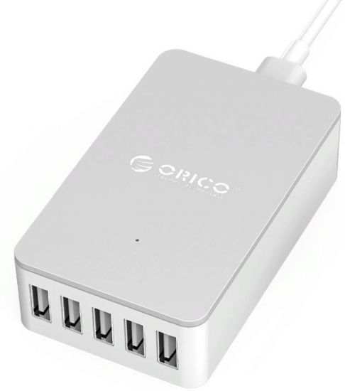 Зарядное устройство ORICO CSE-5U-EU-WH-PRO от сети с USB выходом <5 Port USB, IC, 40W, 100*60*28mm>