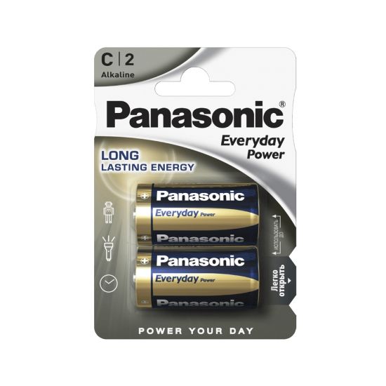 Батарейка щелочная PANASONIC Every Day Power C/2B