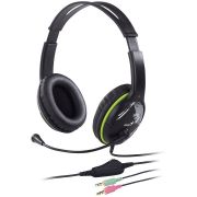 Компьютерная гарнитура Genius HS-400A Black-Green (регуляруемое оголовье, мягкие амбушюры, регуляровка микрофона по вертикали) Цвет черный/зеленый.