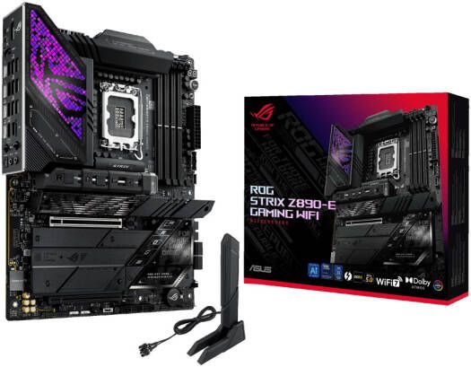 Материнская плата ASUS ROG STRIX Z890-E GAMING WIFI, LGA1851 Z890, 4xDDR5, 4xSATA3, 7xM.2, 1xHDMI, 1xDP, 2xThunderbolt™4, 1xPCIe5.0x16, 1xPCIe4.0x16 ATX