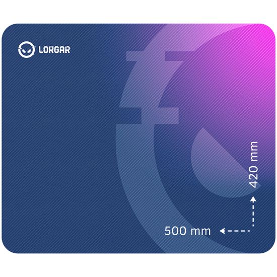 Lorgar Main 135, Gaming mouse pad, High-speed surface, Purple anti-slip rubber base, size: 500mm x 420mm x 3mm, weight 0.41kg Lorgar Main 135, Gaming mouse pad, High-speed surface, Purple anti-slip rubber base, size: 500mm x 420mm x 3mm, weight 0.41kg