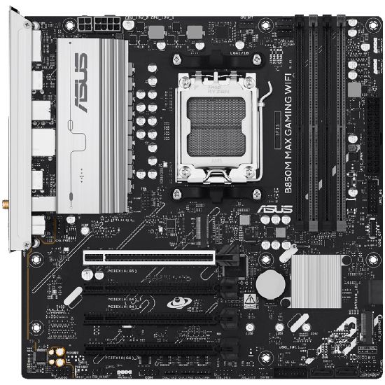 ASUS Main Board Desktop AMD Socket AM5 AMD B850 Chipset 4 x DIMM slots, max. 256GB 1 x DisplayPort 1 x HDMI port 1 x Wi-Fi module 3 x M.2 slots 4 x SATA ATX Form Factor