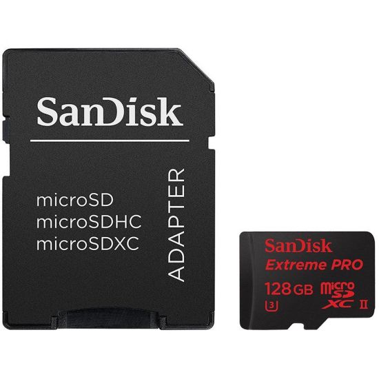 SanDisk Extreme Pro microSDXC 128GB   SD Adapter   Rescue Pro Deluxe 170MB/s A2 C10 V30 UHS-I U3; EAN: 619659169817