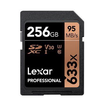 LEXAR 256GB  Professional 633x SDXC UHS-I cards, up to 95MB/s read 45MB/s write C10 V30 U3, Global