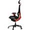 LORGAR Grace 855, Gaming chair, Mesh material, aluminium frame, multiblock mechanism, 3D armrests, 5 Star aluminium base, Class-4 gas lift, 60mm PU casters, Red + black