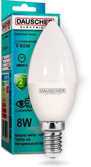 Лампочка Dauscher LED C35 8W E14 4200K 90lm/w
