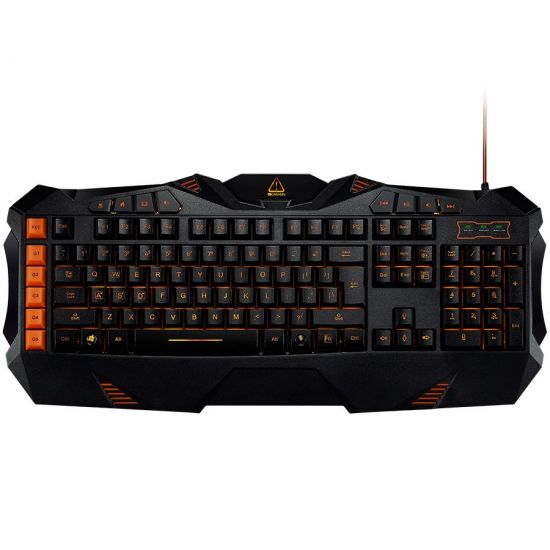 CANYON Wired multimedia gaming keyboard with lighting effect, Marco setting function G1-G5 five keys. Numbers 118keys, RU layout, cable length 1.73m, 500*223*35mm, 0.822kg