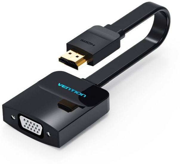 Переходник Vention HDMI toVGA+ дополнительный выход на micro USB, audio port 0.15m