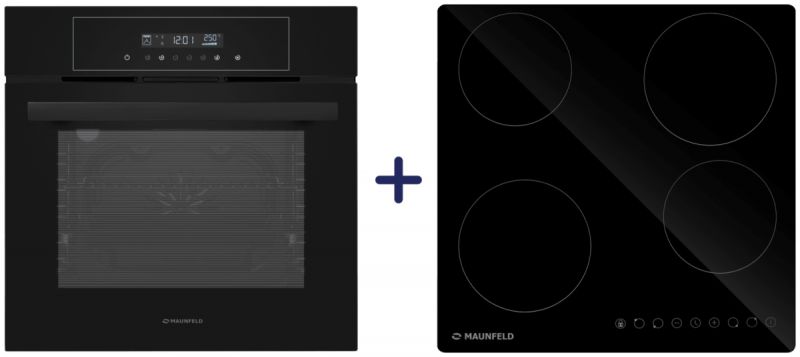 Духовой шкаф MAUNFELD AEOD6063B + варочная панель AVCE594BK черный (AEOD6063B + AVCE594BK)