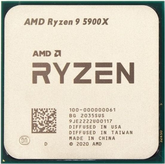 Процессор AMD Ryzen 9 5900X 3,7Гц (4,8ГГц Turbo) AM4, 7nm, 12/24, 3Mb L3 64Mb, 105W, OEM