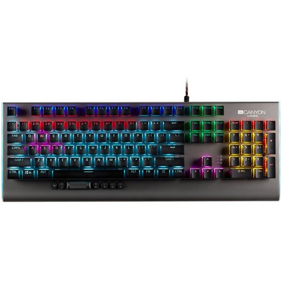 CANYON Wired multimedia gaming keyboard with lighting effect, 20pcs rainbow LED