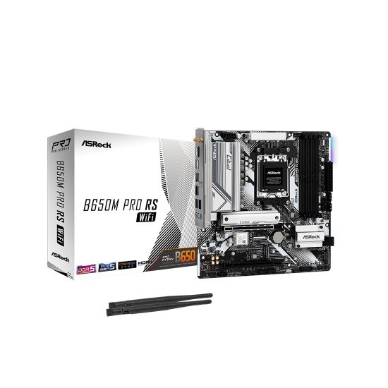 Материнская плата ASRock B650M PRO RS WIFI AM5 4xDDR5 4xSATA3 3xM.2 HDMI DP mATX